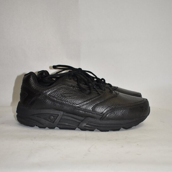 $150 BROOKS Addiction Walker 2 RUNNING SNEAKER BLACK LEATHER 10.5 WIDE (TPO3) - Picture 2 of 7